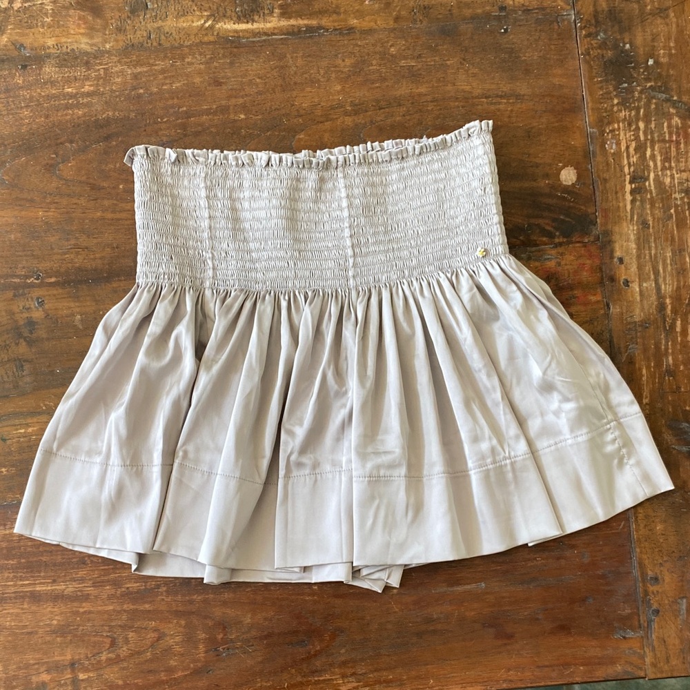 NATURAL LIFE Silver Smocked Mini Skirt